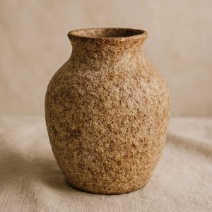Hand Thrown Ceramic Vase with Organic Texture for Boho Home Decor