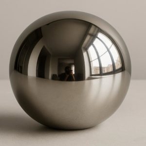 Metallic Sphere Decorative Object with Mirror Finish for Reflective Accent