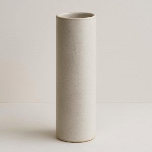 Tall Cylinder Ceramic Vase for Long Stem Flowers like Tulips and Pampas Grass